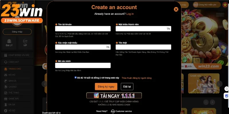 Hướng dẫn tân binh đăng ký 23WIN chi tiết và đầy đủ